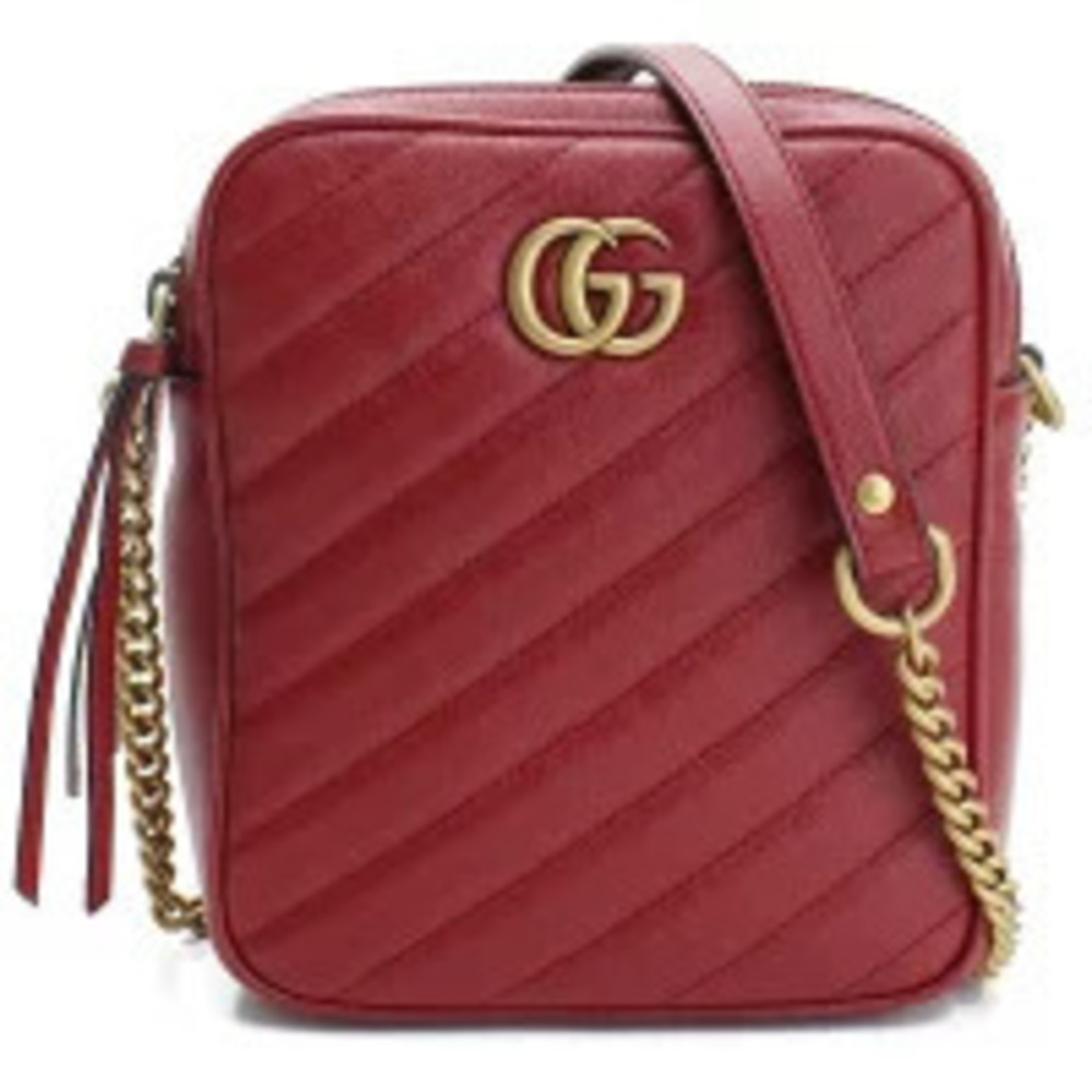 Gucci Crossbody Bag Leather Italy Red